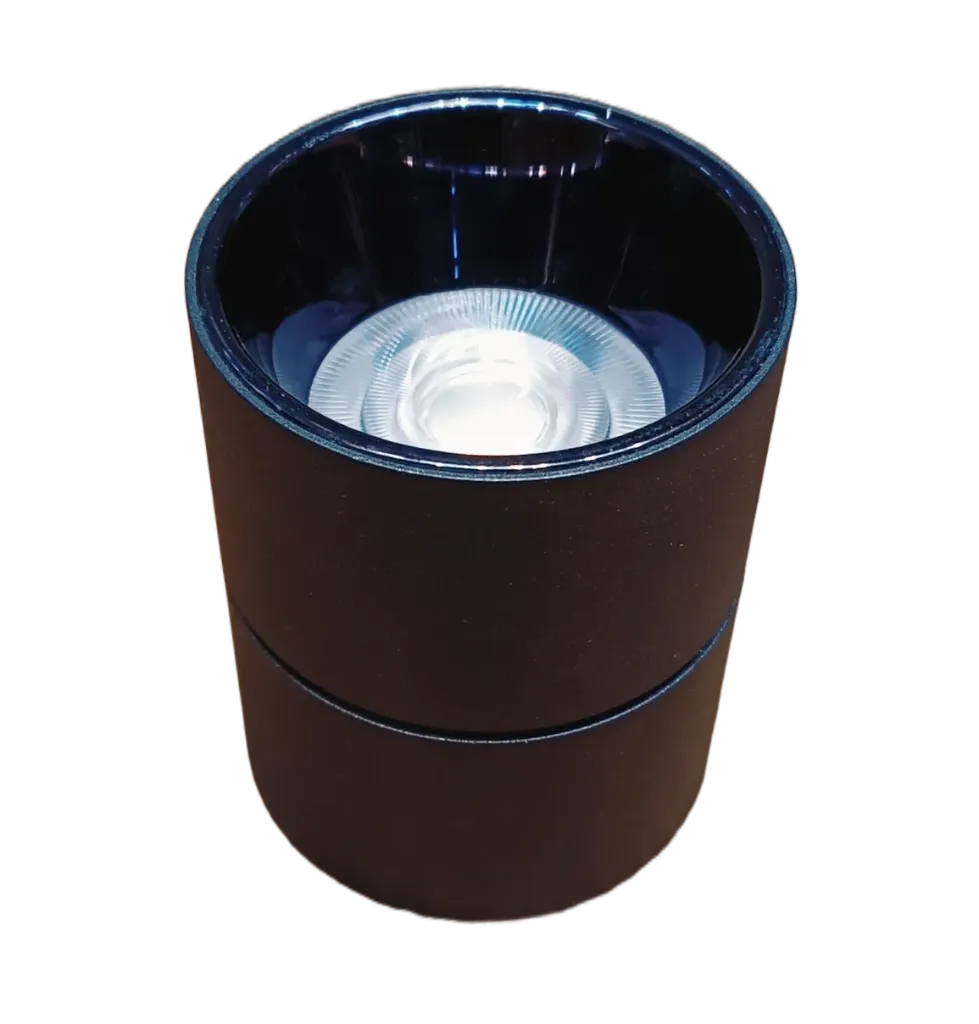 Surface Cylinder - 12w black body- 4000k (natural white)